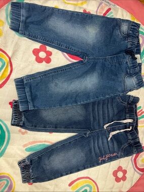First Impressions Blue Denim Jogger Jeans Set